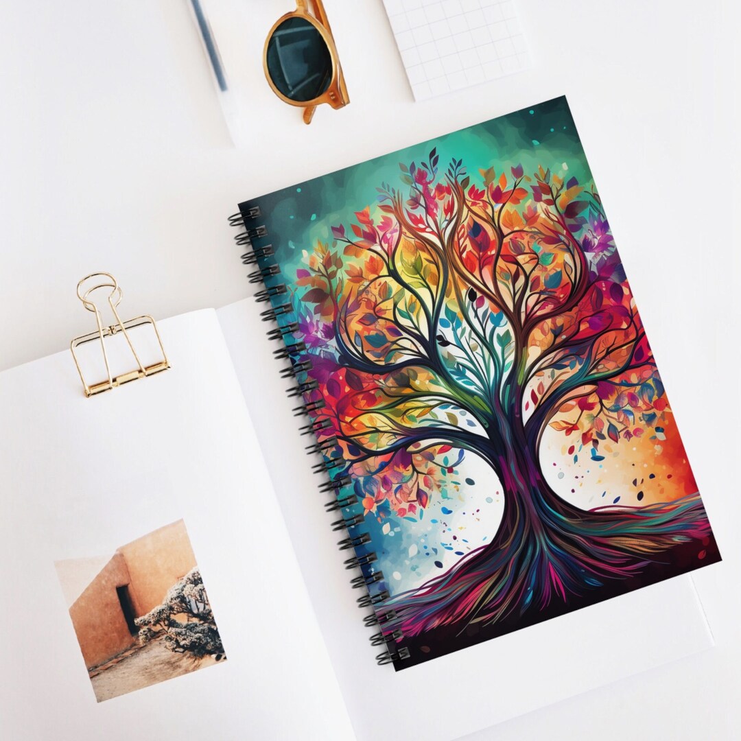 Colorful Tree of Life Spiral Notebook, Journaling, Note Taking - Etsy