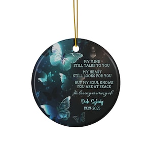 Personalized Memorial Butterfly Ornament Christmas Butterfly Ornament In Memory of Gift Remembrance Ornament Sympathy Gift In Loving Memory