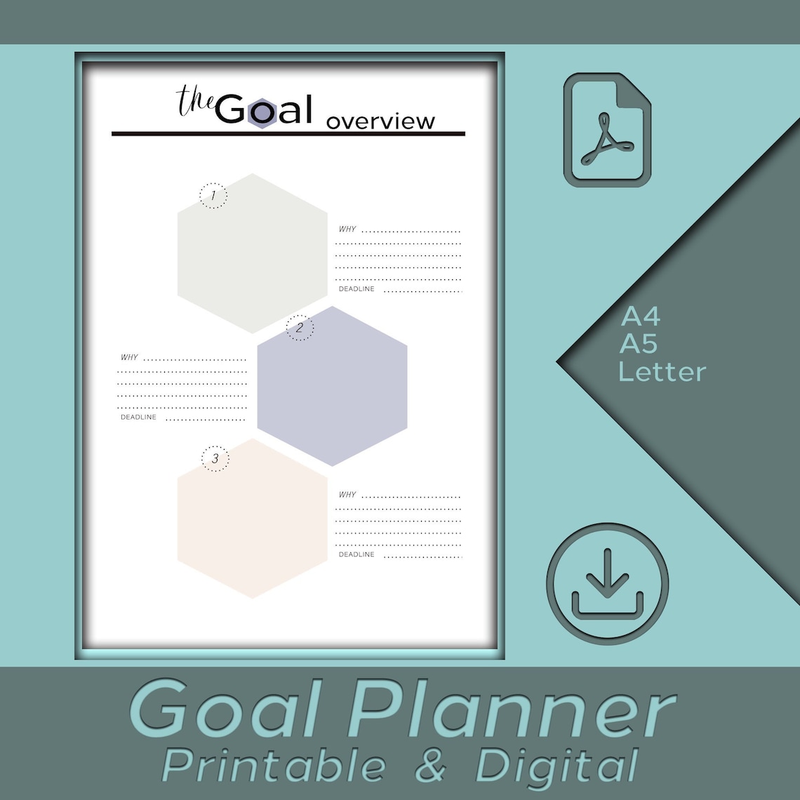 Basic & Simple Goal Setter Template Printable Organizer Etsy