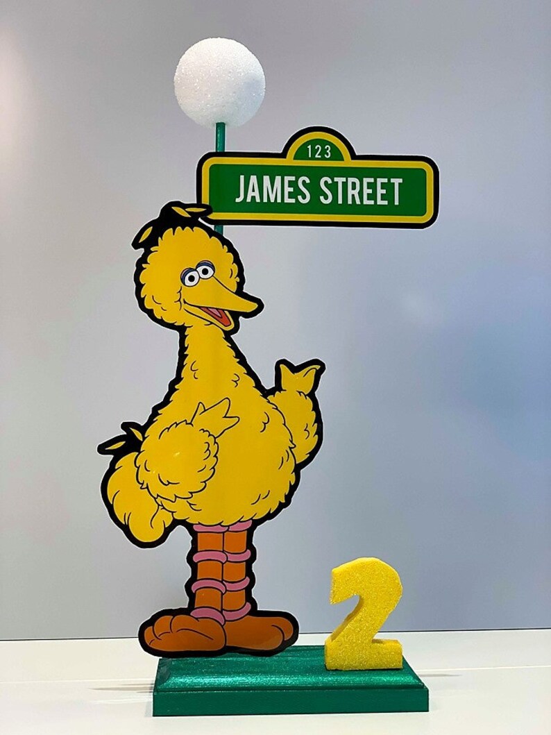 14 Inch Oscar The Grouch Sesame Street Birthday Theme Party Lamp Post Centerpiece With Personalized Name And Number