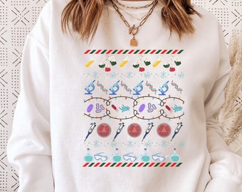 Science Christmas Ugly Sweater, Chemistry Holiday Crewneck