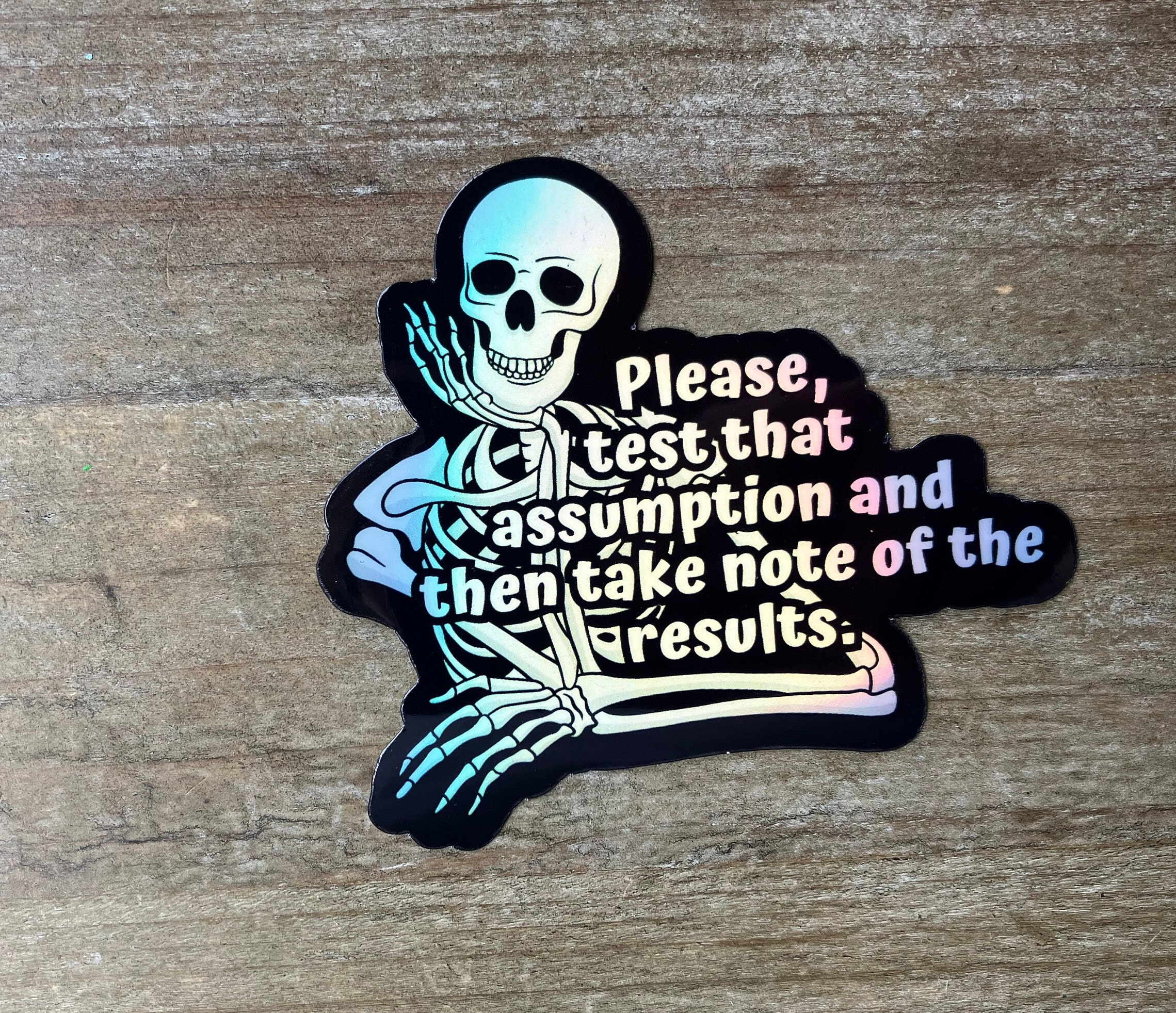 Spastic Sticker Holographic Skeleton Sarcastic Sticker, Professional F Around and Find ...