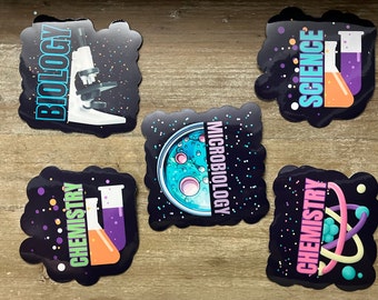 Science Stickers, Science Labels, Lab Tech, Microbiology sticker, Chemistry sticker, biology sticker, science sticker, lap top sticker