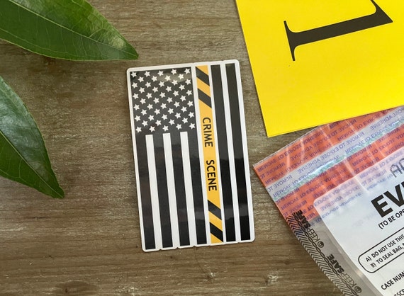 Last Responder's Flag sticker, Crime scene flag sticker, forensic science sticker, True Crime, Death Investigator
