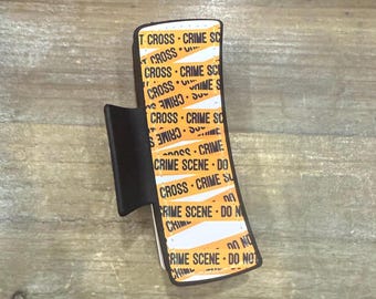 Forensics Hair Clip, Crime Scene Tape Claw Clip, Death Investigator, CSI, True Crime, Forensics Teacher, Forensics Gift, Crime Scene Gift