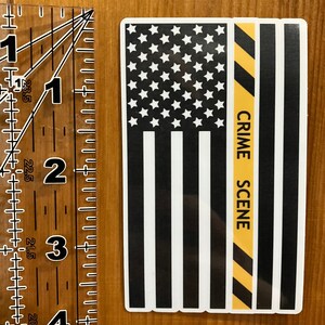 Last Responder's Flag sticker, Crime scene flag sticker, forensic science sticker, True Crime, Death Investigator image 3