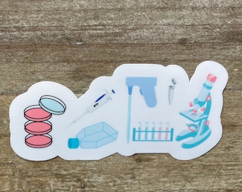 Microbiology Took Kit Sticker, Lab Tech Tools Sticker, Lab Research, Infectious Disease, Public Health, Water Bottle Sticker, Stem