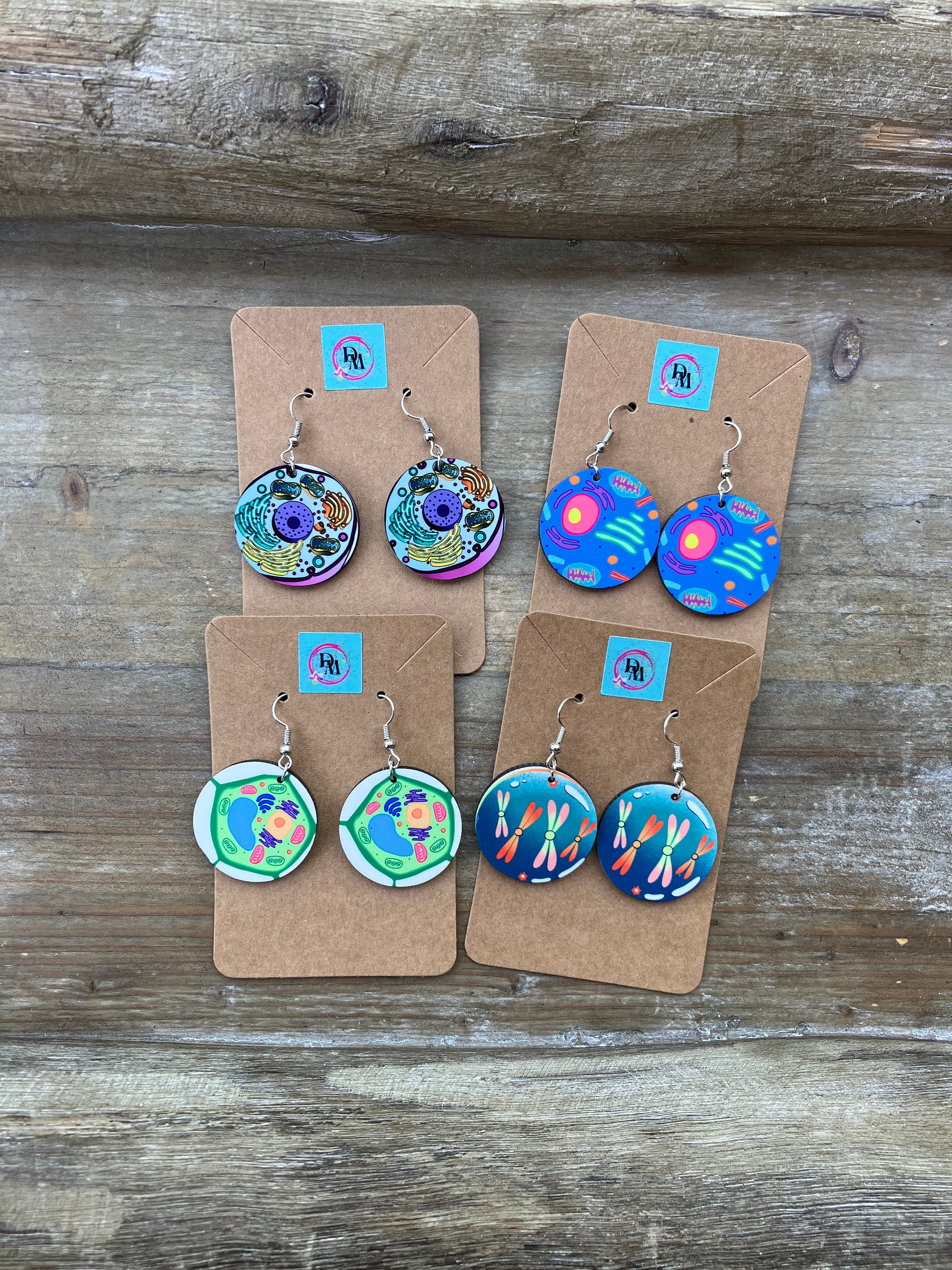 Cell Earrings, Microbiology Gift, Biology Gift, Science Earrings, Science Teacher, Lab Tech, Research, STEM, Scientist Jewelry, Lab