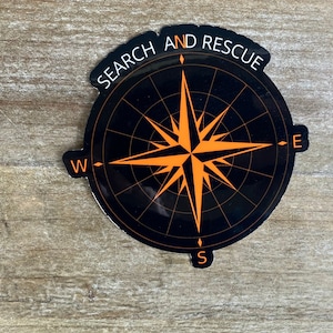 Search and Rescue Sticker, Compass Sticker, SAR Gift