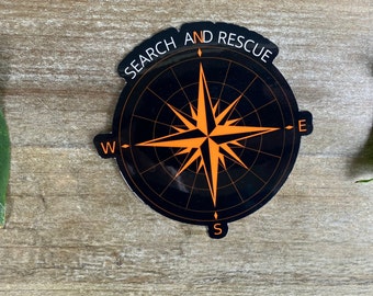 Search and Rescue Sticker, Compass Sticker, SAR Gift