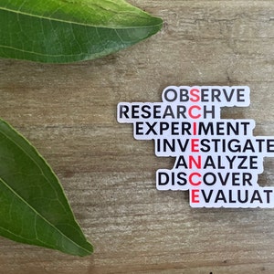 Science Investigation Sticker, Science Teacher, Biology, Chemistry, Scientist, Lab tech, Physics, Science Letters, Science Major