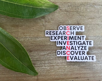 Science Investigation Sticker, Science Teacher, Biology, Chemistry, Scientist, Lab tech, Physics, Science Letters, Science Major
