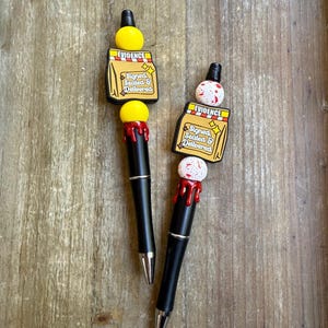 Crime Scene Pens, Forensics Teacher Gift, CSI, True Crime Gift, Beaded Pens, Investigator Pen, Evidence Pens