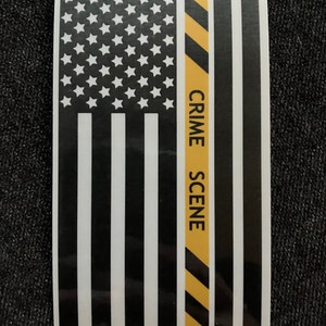 Last Responder's Flag sticker, Crime scene flag sticker, forensic science sticker, True Crime, Death Investigator image 4