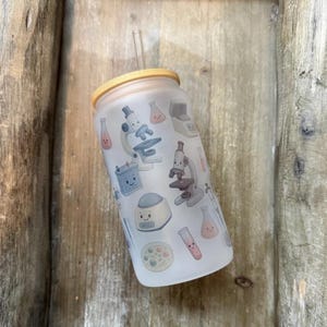 Science Glass Cup, Microbiology, Science Teacher, Science Gift, Biology, Graduation Gift, Lab Tech, Laboratory, Drink ware