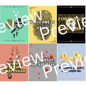 Forensic Science Classroom Printable Posters/PDFs, Forensics Prints, CSI, Investigator,  Lab Decor, Educational Prints, School