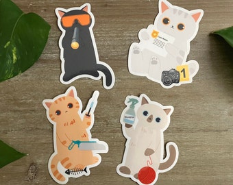 Crime Scene Kitties, Forensics Cat Stickers, Crime Scene Technician Stickers, True Crime Stickers, Investigator Cats, Autopsy Cats