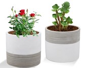 2 Packs 5 inch Modern Cement Succulent Pot, Catus Planter Pot, Plant Container, Flower Pot