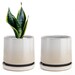 Ceramic Flower Planter Pots for Plants, 5 Inch Succulent Planters with Drainage Holes and Saucers for Indoor Plants, Set of 2. 