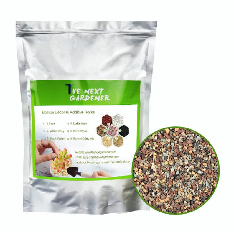 2.5 lbs Succulent and Cactus Soil Bonsai Gritty Mix Top Dressing Rocks, Pre-Mixed Faster Draining Blend, No Root Rot, Rainbow Stones