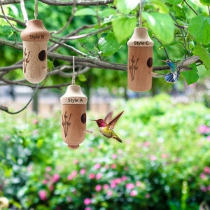 Hummingbird House for Outside Hanging Wooden Humming Bird - Etsy