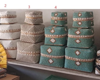 Boho Shell Boxes Set of 3 – Handmade Balinese Tribal Storage | Stacking Decorative Boxes for Shelf, Living Room or Entryway