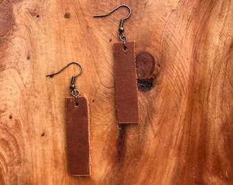 leather drop earrings