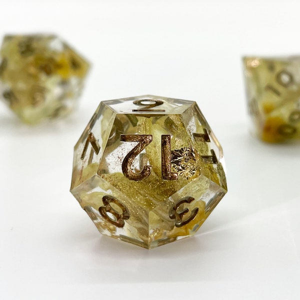 Thrice Golden - Polyhedral Dice Set