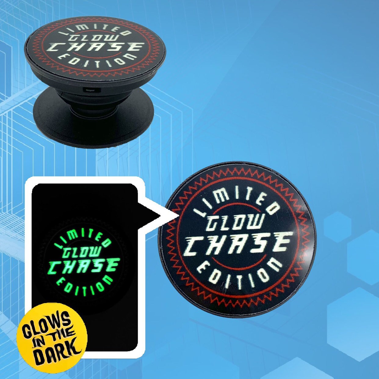 Funko Glow Chase sticker inspired Glow in The Dark Phone Grip | Etsy