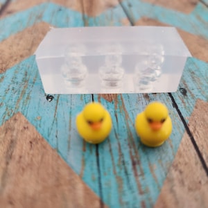 Micro patinho, mini molde de silicone para casinha de boneca de pato, lago, sugarcraft, resina uv, molde de resina de argila polimérica TEENY TINY DUCK