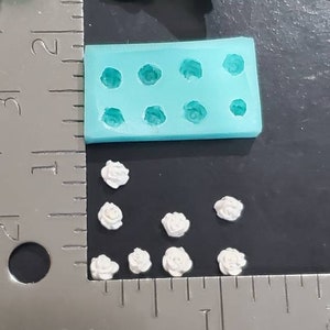 Micro flower mini roses silicon mold for gumpaste fondant chocolate polymer clays resin Uv and resin epoxy embellishments