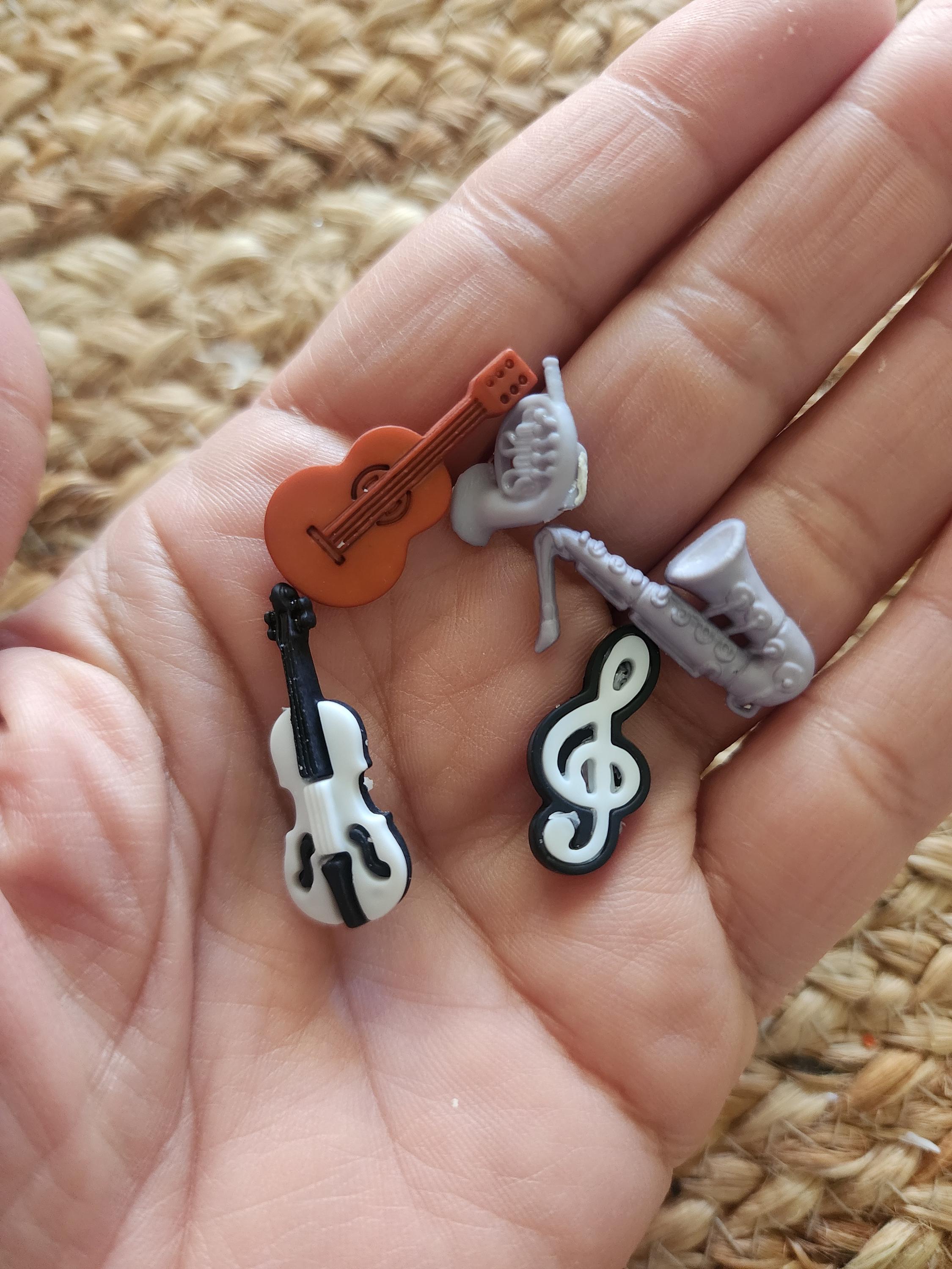 Miniature Instruments Silicone Mold, Guitar, Violin, Harp, Fondant ...