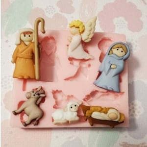Sacred family, nativity,camel, birth nativity wiseman angel, christening, nativity Christmas gift,  soap,plaster,chocolate, fondant