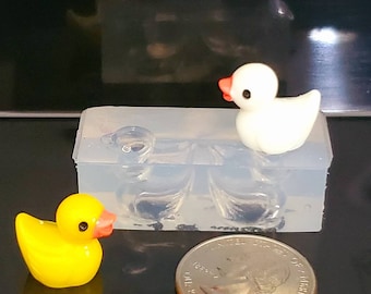 Mini molds duck 3 D baby duck, polymer clay,  fondant,  gumpaste, resin Uv and epoxshower, toy baby  item  flexible transparent silicon mold