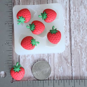 Strawberry silicon mold variety designs, fondant, gumpaste,chocolate, hard candy, isomalt, ice, candle, soap,  resin Uv, resin, polymer clay