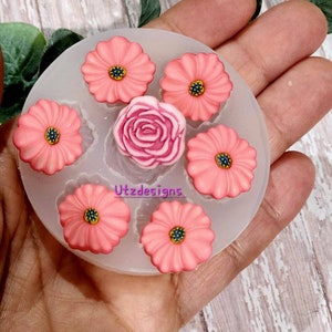 Flower Silicone Mold: Fondant, Chocolate, Resin, Polymer Clay