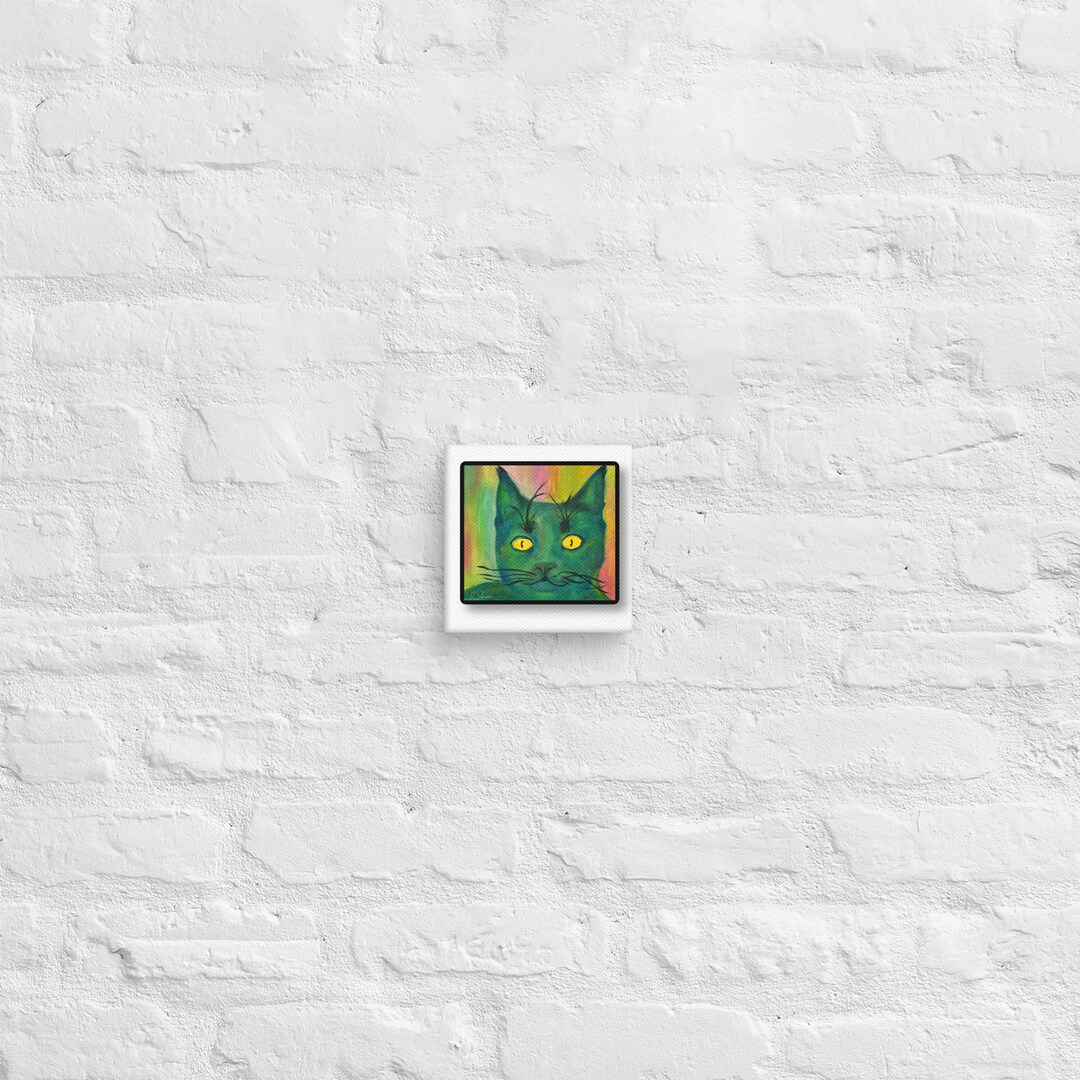 Cat Canvas Print of Artist's FIRST EVER Oil Painting! - Etsy