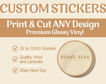 Print and Cut Custom Vinyl Stickers - Your Logo, Text or Design | High Quality Vinyl | Business Logo | Event | Party | Personalised Branding