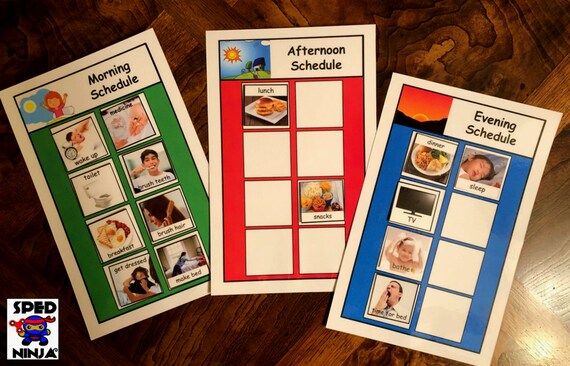 Daily Visual Schedule for Morning Afternoon Evening All Day | Etsy