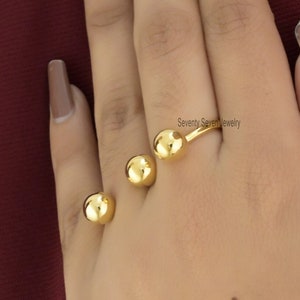 14K Gold Two Finger Ring, Fashionable Ring, Two finger Connected Ring, Double Ring, Trendy Double Ring, Minimal Two Finger Ring, Finger Ring
