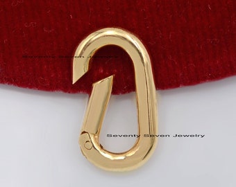 925 Silver Charm Holder: Oval Enhancer Lock, Link Connector (19x11 MM)
