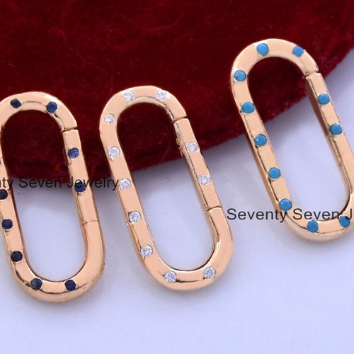 14k Gold Diamond Charm Enhancer Yellow Gold Enhancer Charm Etsy