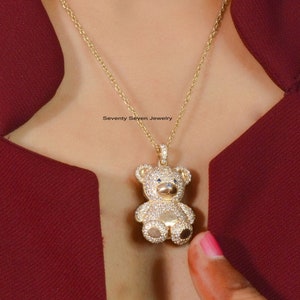 Bear diamond necklace online