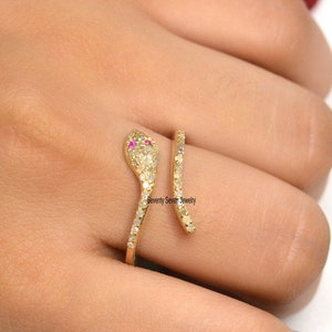 Pave Diamond Snake Ring, Silver Animal Ring, Pave Diamond Ring, Snake Ring, Designer Silver Ring, Diamond Serpent Ring, Tsavorite Snake Ring