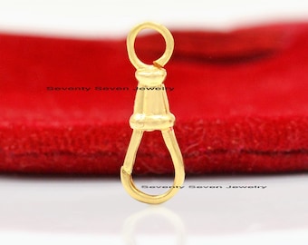 9k Gold Swivel Push lock, Solid Gold Swivel Lock Pendant, Solid Gold Handmade Jewelry, Gold Lock, Push Lock Enhancer, Swivel Enhancer
