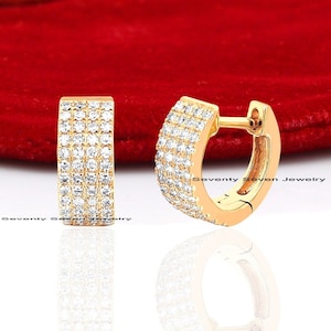 Diamond Huggies, Diamond Wide Hoop Earrings, Cubic Zirconia Huggie Hoop Earrings, Silver Wide Huggies, Diamond Huggie Studs, Huggies Hoop