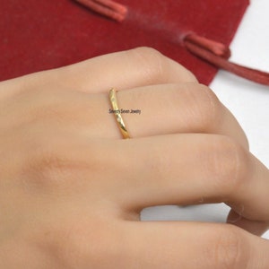 14k Gold Diamond Band Ring, Flush Set Wedding Band Ring, 14k Gold Band Ring, 14k Gold Thin Dainty Band, 14K Dainty Spaced Gemstone Band Ring