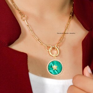 925 Star Disc Pendant, Malachite Round Pendant, Round Star Disc Pendant, Diamond Star Disc, Round Star Pendant, Designer Star Pendant