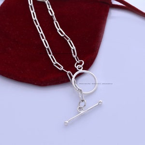 925 Sterling Silver Toggle Clasp Necklace