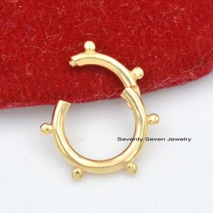 14K Gold Round Ball Enhancer, Solid Gold Enhancer Charm Lock, Yellow Gold Enhancer, 14K Gold Charm Holder, Gold Round Charm Holder